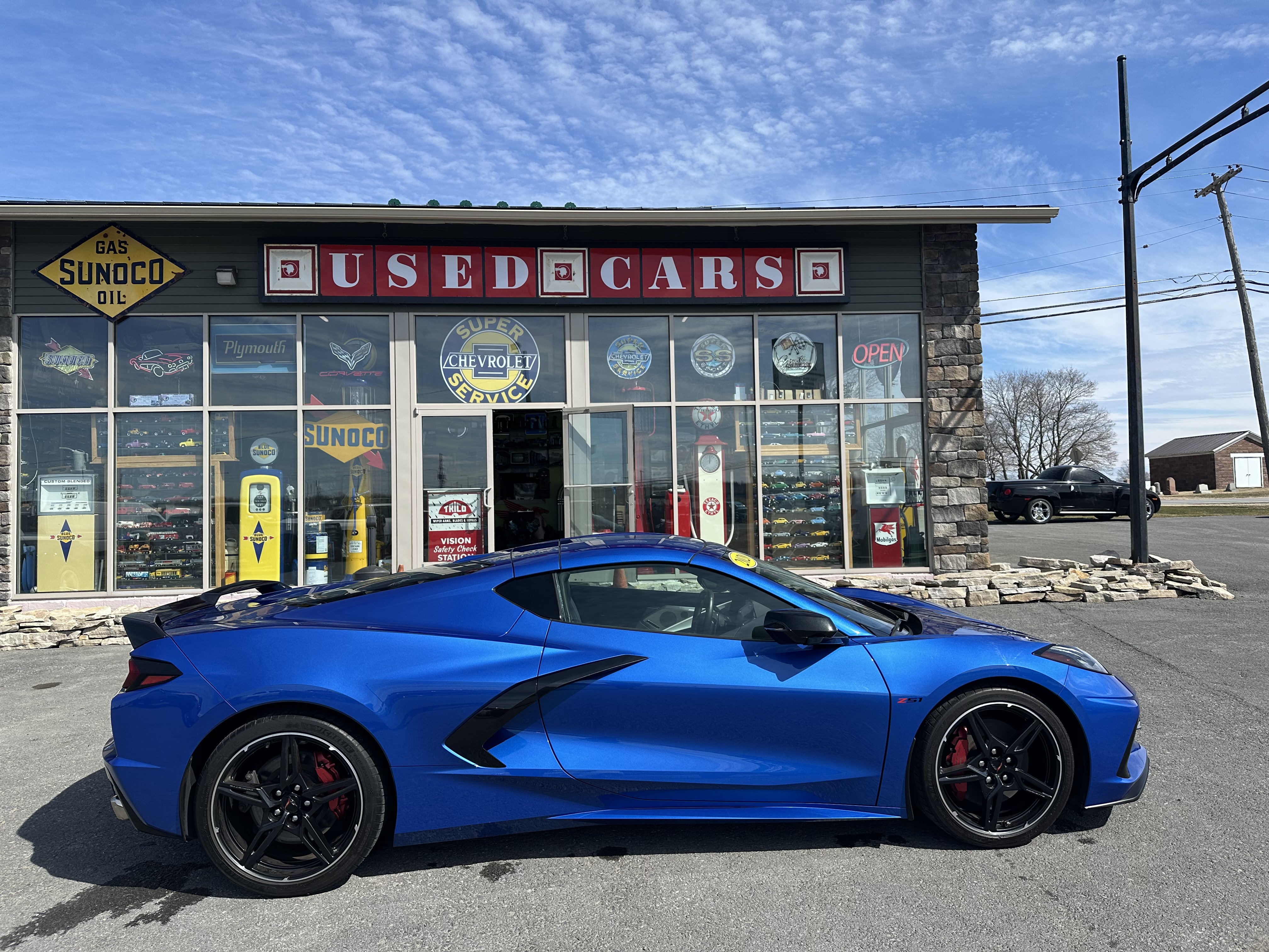 Blue Mustang Side Look